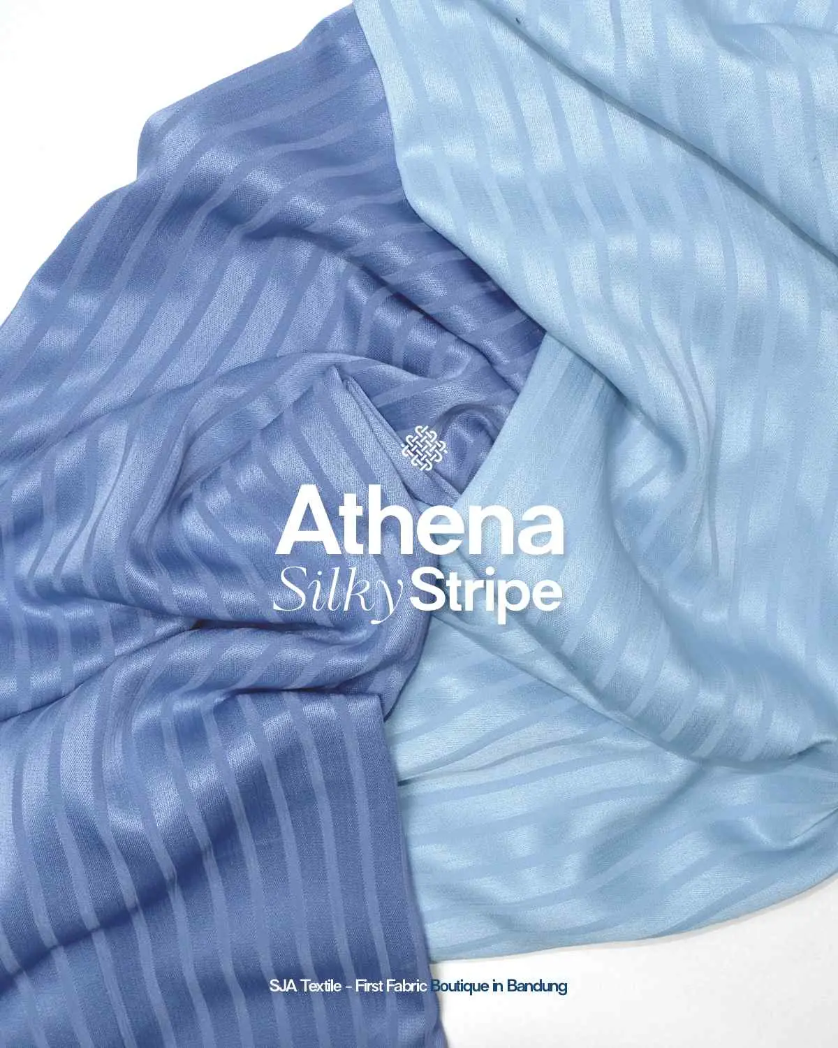 SJA Textile Kain Athena Silky Stripe by SJA Textile Kain Satin dengan Tekstur Stripe Soft Flowy dan Elegan untuk Blouse Dress Skirt Outer dan Sleeve Kain Premium 100% Polyester