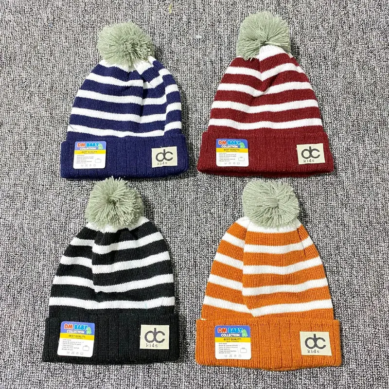 Kupluk Bayi Rajut Model JAMBUL Motif SALUR 0-12 Bulan DC Kids Kupluk Penutup kepala Bayi Trendy DM Baby 1