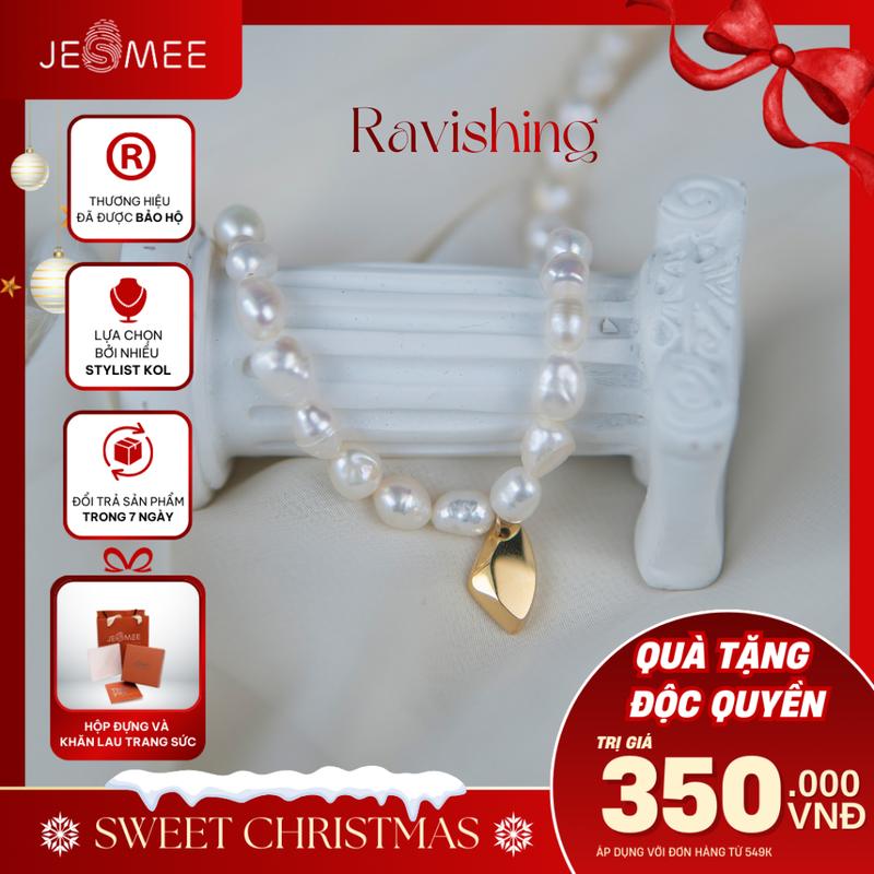  Vòng Cổ Nữ Ngọc Thô Tự Nhiên Kèm Charm Thiết Kế Sang Trọng Ravishing Jesmee - N2817 dây  chuyền day  chuyen 