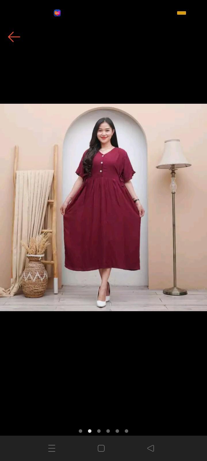 Product Introduction of Daster Rayon Polos Chibi Busui Frenly Nyaman Dress adem rayon premium Kancing Karet Pendek Simple gaun tidur Panjang Midi Katun Samping Basic Kain Merah Kimono Pantai 2