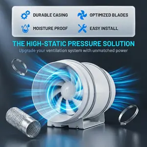 Kipas Angin Buang Diam/Exhaust Kamar Mandi Toilet Mountable Exhaust Tekanan Ventilasi