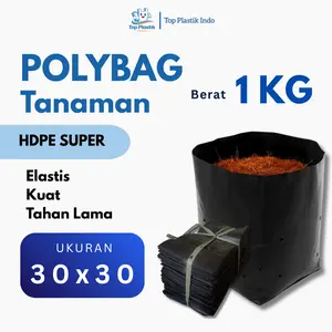 Polybag Hitam 30 x 30 1KG HDPE Premium | Polibek Tanaman Tebal Awet Anti Bocor | Paket Kiloan Grosir Polibeg