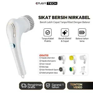 【5 IN 1】 SIKAT PEMBERSIH LISTRIK PENGHILANG KOTORAN YANG KUAT PEMBERSIH GENGGAM TAHAN AIR TANPA KABEL PEMBERSIH GENGGAM TAHAN AIR ISI ULANG ROTARY SCRUBBER SIKAT PEMBERSIH TAHAN AIR UNTUK DAPUR RUMAH TERMURAH BEST SELLER