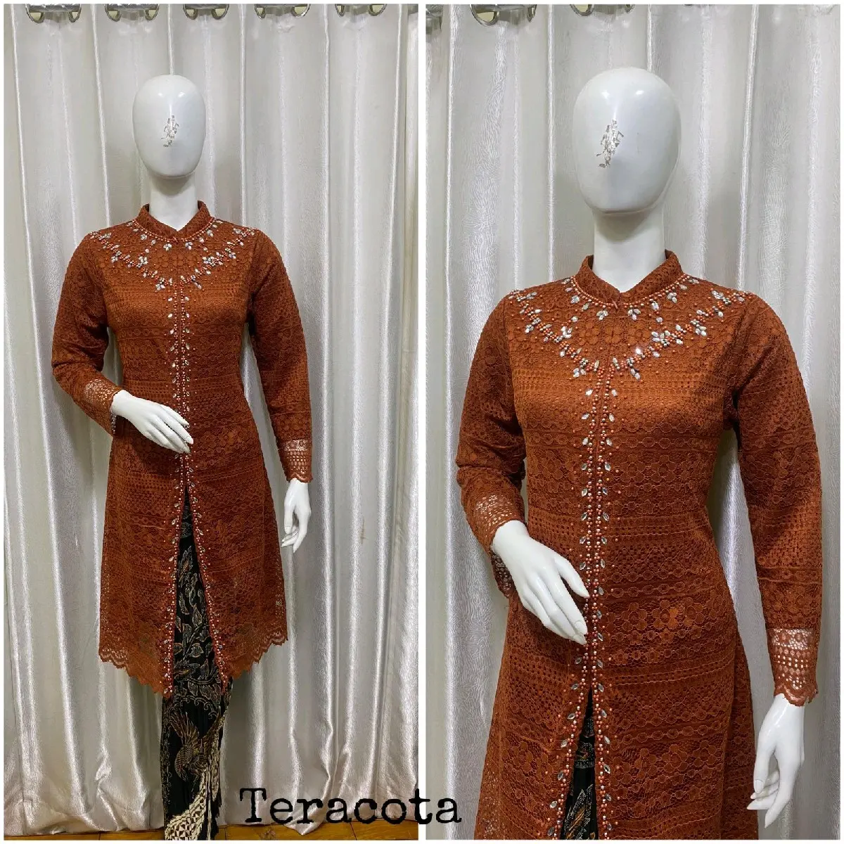 Set kebaya tunik sanghai payet mutiara mewah//atasan payet//set plisket kebaya//kebaya payet kondangan//kebaya payet termurah//atasan payet kebaya terbaru Wanita Wisuda Pesta Brokat Panjang Setelan