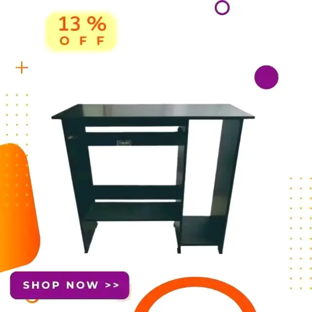 Meja Komputer Murah MC 02 Minimalis Hitam 80x40x73,5cm Furniture Kantor Knockdown Harga Terjangkau 2