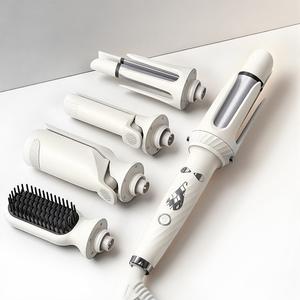 5 in 1自動回転ヘアカーラーセット、25 mmと32 mmのカーリングワンドを備えた多機能ヘアスタイリングツール、ストレートニングブラシなど、快適さ