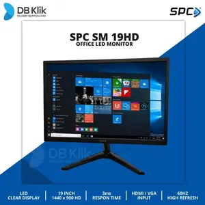 SPC Monitor LED Office SM-19HD 19 Inch TN HD+ 60Hz 3ms HDMI VGA Resolusi 1440x900 Layar Jernih Garansi Resmi - Laptop