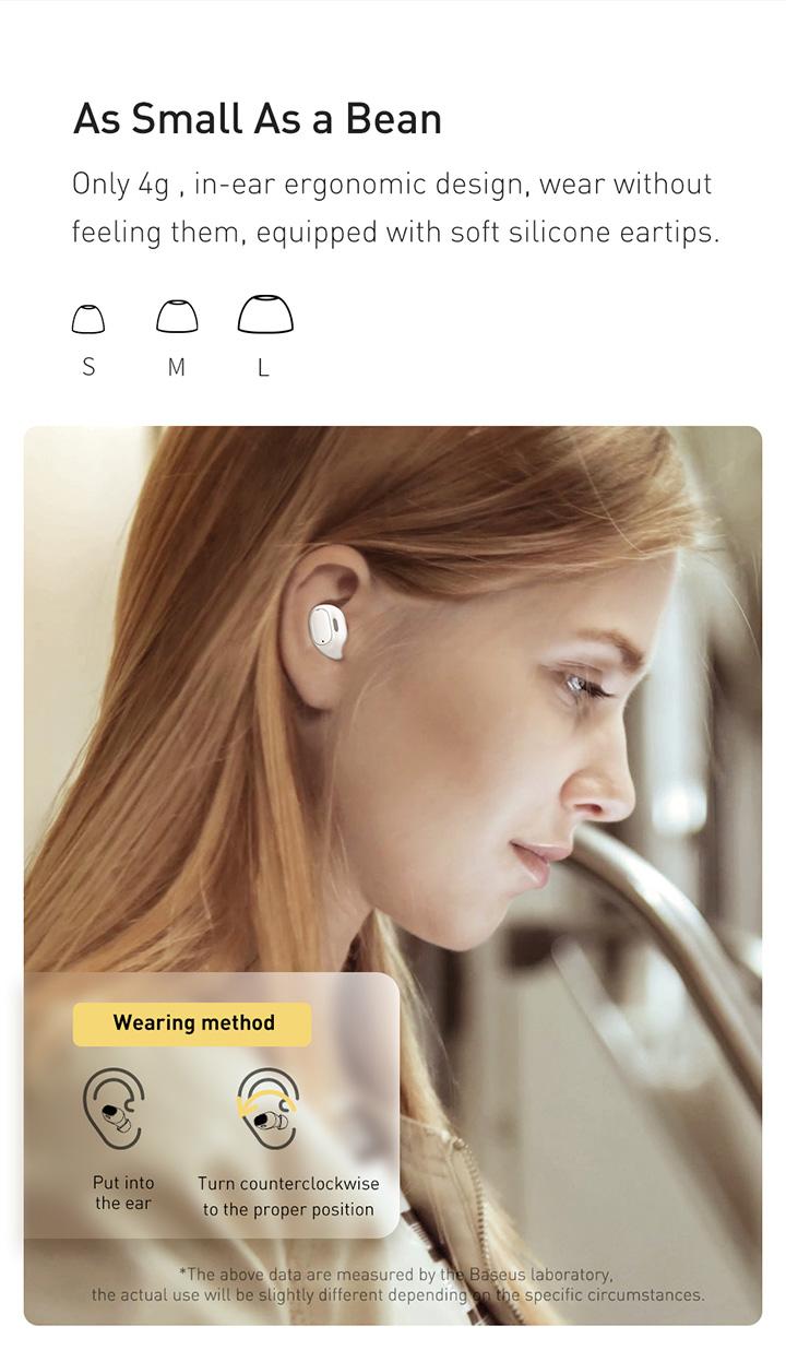 Product Introduction of Baseus Encok WM01 True Wireless Bluetooth Earphone Pengurangan Kebisingan Tahan Air Mini Earbuds TWS Headphones Biru 35