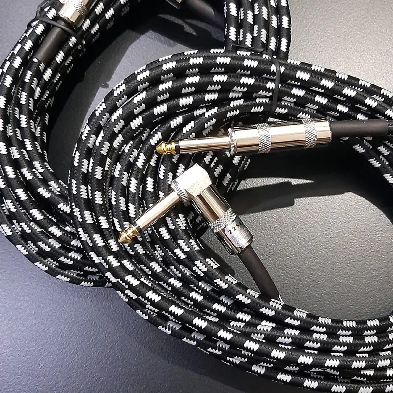 Kabel jack L instrument Gitar listrik / elektrik , Bass listrik / Elektrik , Keyboard - Braided emas 3 - 6 meter – Low Noise 6