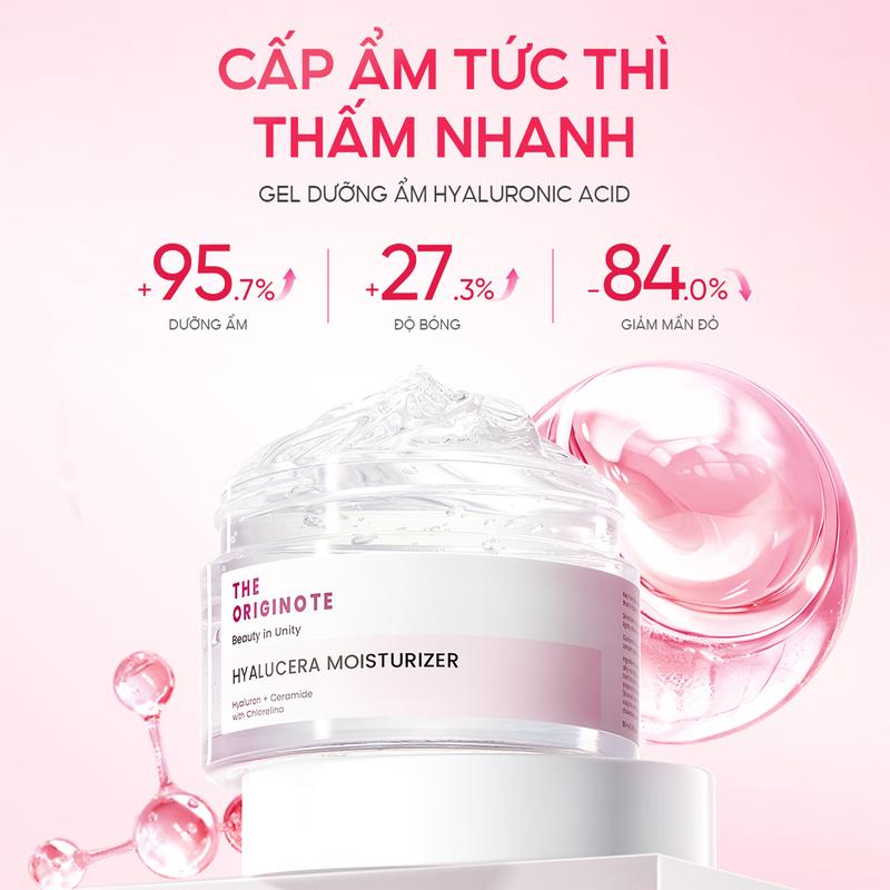 kem dưỡng ẩm da mặt The Originote Hyalucera Moisturizer 50g Cung cấp nước và dưỡng ẩm Sửa chữa hàng rào da Hyaluronic + Ceramide Phù hợp cho da nhạy cảm da khô và da dầu Kem mặt hàng ngày đêm