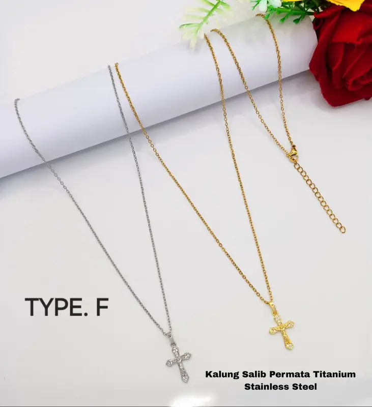 Kalung Titanium Cewek Model Terbaru Gaya Korea kalung  aesthetic Emas Hadiah Silver Wanita 5