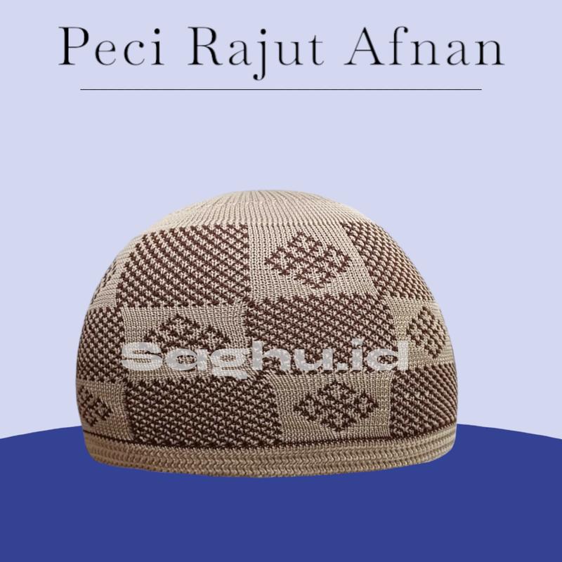 Peci Rajut Motif Afnan Kopiah haji songkok dewasa saghu.id Muslim Nyaman 5