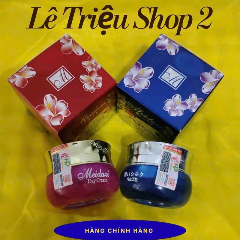BỘ ĐÔI KEM FACE NHẬT MEDUZI TEM HP ĐỎ NGÀY & XANH ĐÊM