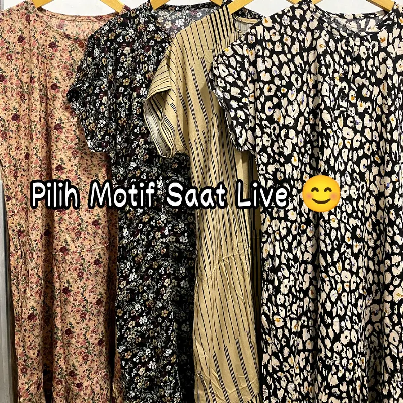 Paket Usaha Daster Busui Harga Ambyar motif cantik Polkadot / Salur / Bunga / Abstrak midi lengan pendek mama muda daster piyama dress muslim 1