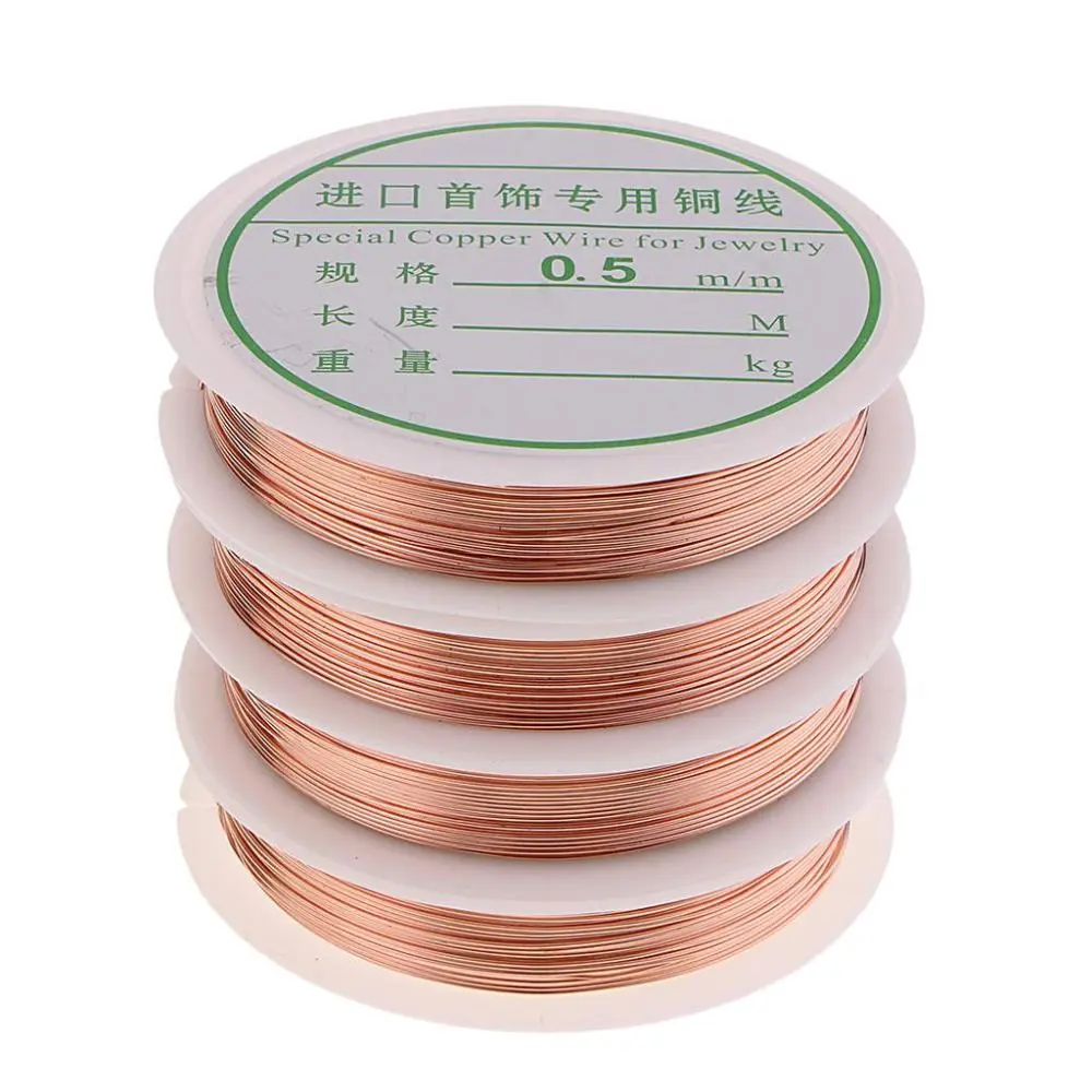 4 Rolls Wire  Copper  Copper  Beading Crafts Wire DIY Cord String Jewelry Findings Accessories