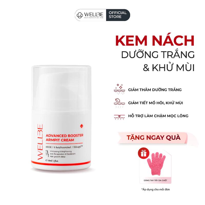 Kem Dưỡng Nách WELL & BE - Armpit Cream & Deodorant - Kem nách WellBe Hộp 30ml