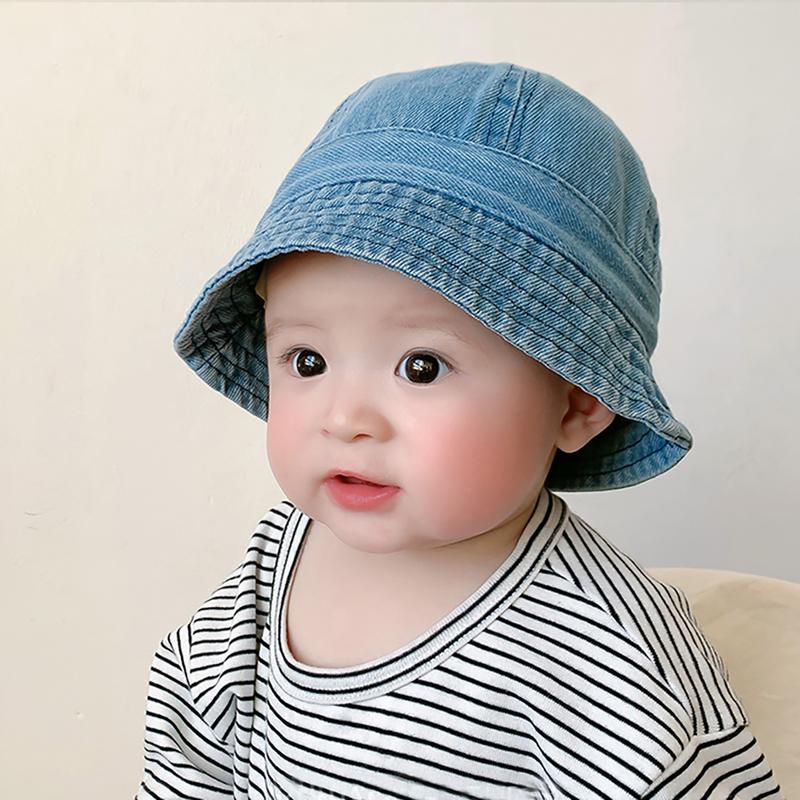  Mũ Xô Denim Cổ Điển Cho Bé Mũ Ngư Dân Vành Mềm Màu Trơn Cho Trẻ Mới Biết Đi Bé Trai Và Bé Gái Du Lịch Thường Ngày Mũ Che Nắng Cho Trẻ Em 