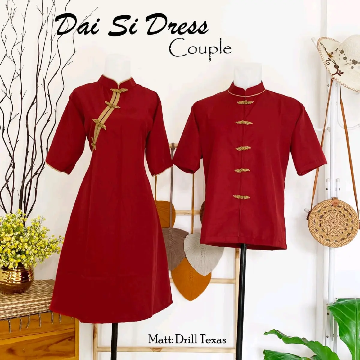 Baju couple china dress china imlek cny koko china cheongsam anak dewasa dai si dress