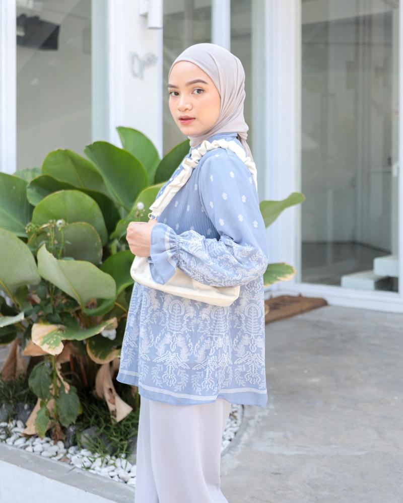 Product Introduction of Meijiwang Top atasan Kemeja blouse wanita plisket motif ceruty korean style by meijiwang / Atasan Ceruty Motif Wanita Terbaru / Blouse Ceruty Plisket Panjang Dewasa etnik Busui 4