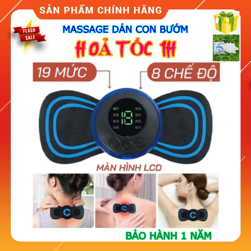 Máy Massage Xung Điện Cổ Vai Gáy, Bắp Tay, Lưng Hình Cánh Bướm 8 Chế Độ Giúp…