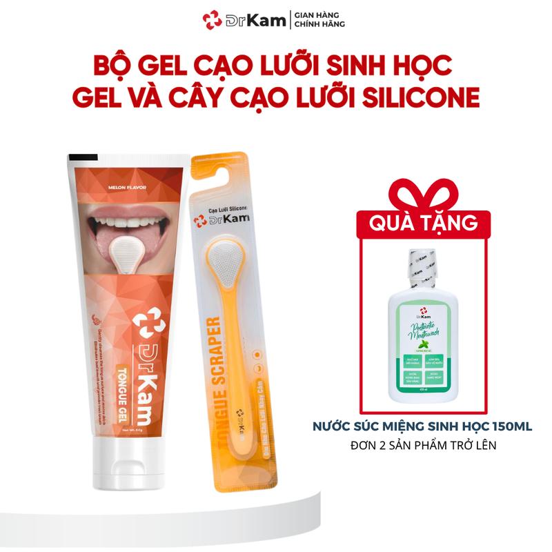 Bộ Gel Cạo Lưỡi DrKam: Gel Cạo Lưỡi Sinh Học Và Cây Cạo Lưỡi Silicone Làm Sạch Lưỡi  Khử Hôi Miệng