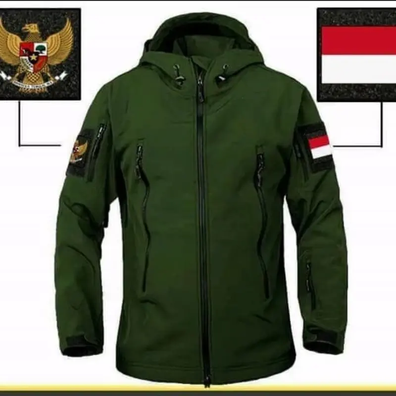 Jaket TAD Taktikal Army Tactical Military Jacket Patch Bendera Merah Putih Emblem Garuda Indonesia Dewasa Pria Navy Black Green Brown Size M L XL XXL COD Coklat Gunung Hijau Hitam Waterproof Windbreaker Outdoor Cowok Parka 2