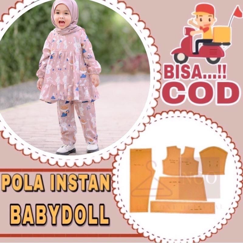BISA COD - pola instan setelan babydol anak - pola jiplak babydol anak - pola jahit sudah berkampuh 0