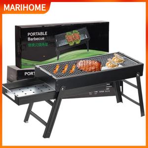 Portable Folding BBQ Grill 60cm Charcoal Barbecue Grill Camping Picnic 60cm Outdoor Barbeque Pemangang BBQ Camping Set Kitchenware