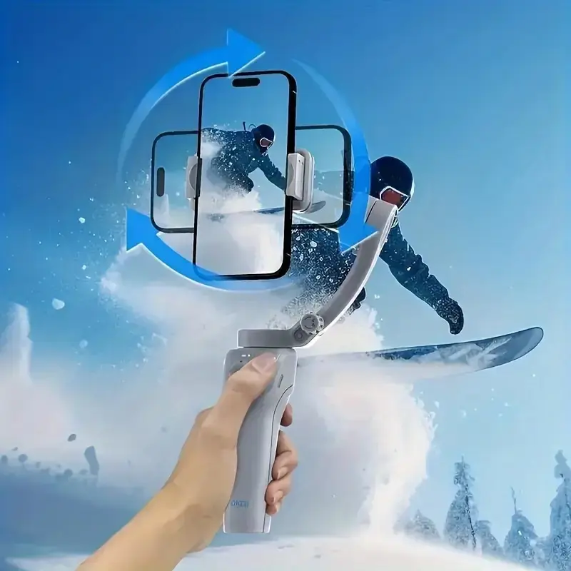 Three-Axis PTZ Intelligent Stabilizer - Face Recognition, Anti-Shake, LED Fill Light, Selfie Stick, Rechargeable Lithium Battery, Wireless, USB Charging, Compatible With Apple And Samsung Mobile Phones Birthday, Christmas, Festival, New Year's Gift 7