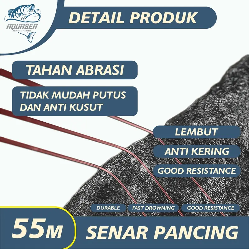 Aquasea - Senar Pancing Warna Merah Nilon Garis Fishing Line Memancing Garis Sub Utama Senar Pancing Ikan Line Fishing Speckle Bunglon Senar Pancing Nilon Senar Titik Tak Terlihat Garis Invisible Line Nylon 7