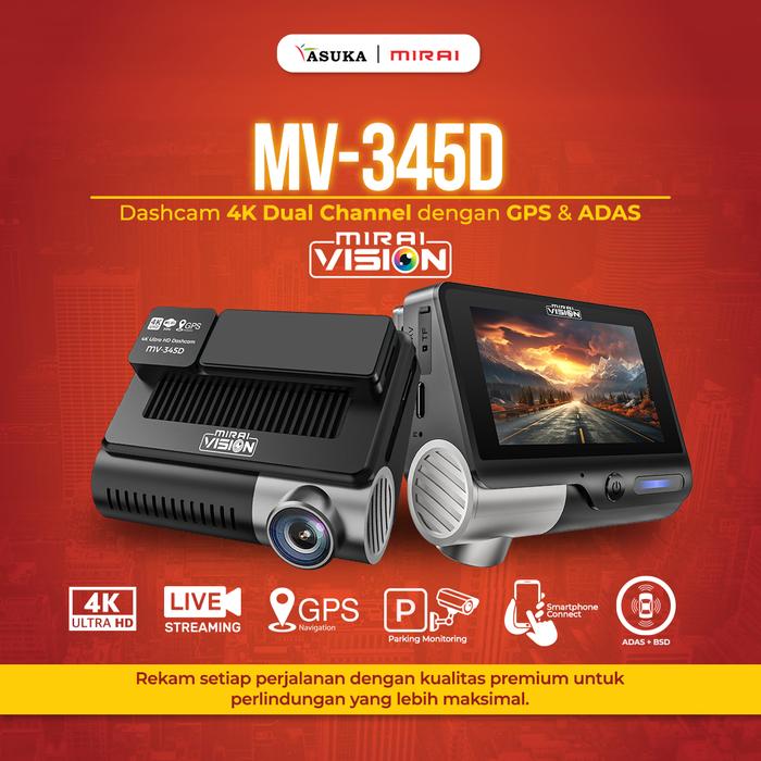 Gambar Mirai Vision Dashcam MV 345D DVR 4K 2-Channel dari ASUKA CAR TV Kota Administrasi Jakarta Barat Tokopedia