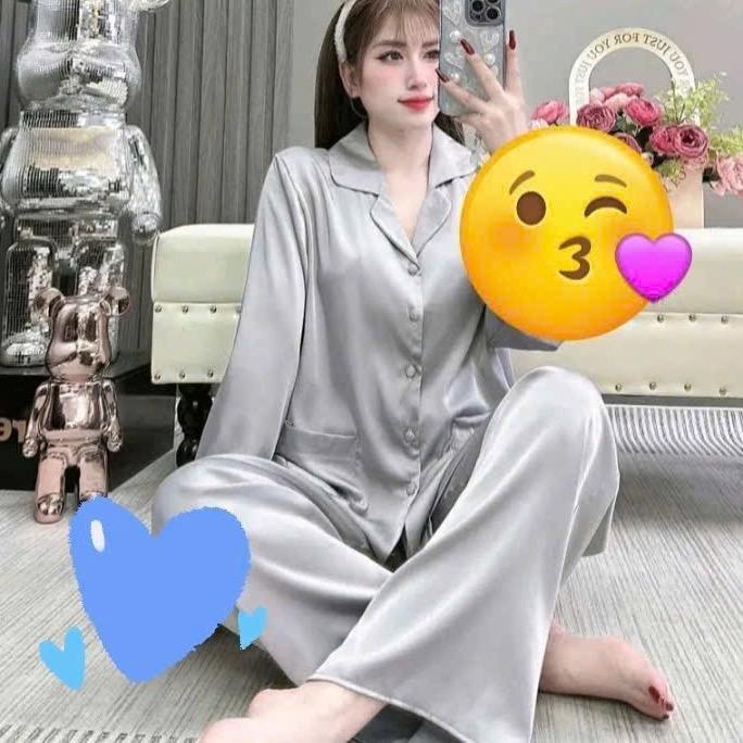 [SALE XÃ KHO] pijama lụa latin màu trơn cho nữ 40-60kg 4