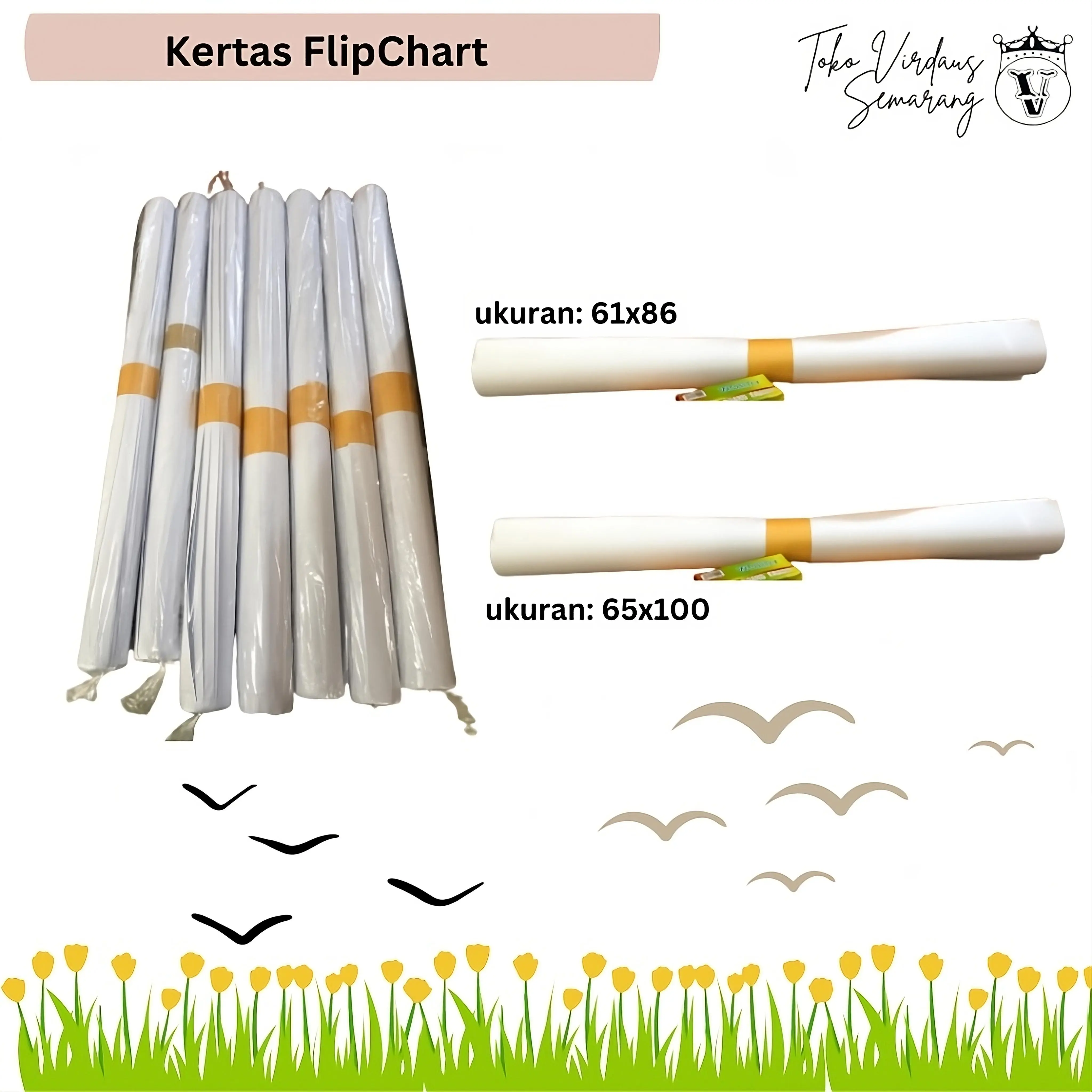 Kertas Flipchart HVS 70gr - Ukuran 61x86 dan 65x100 isi 25 lembaran Paper