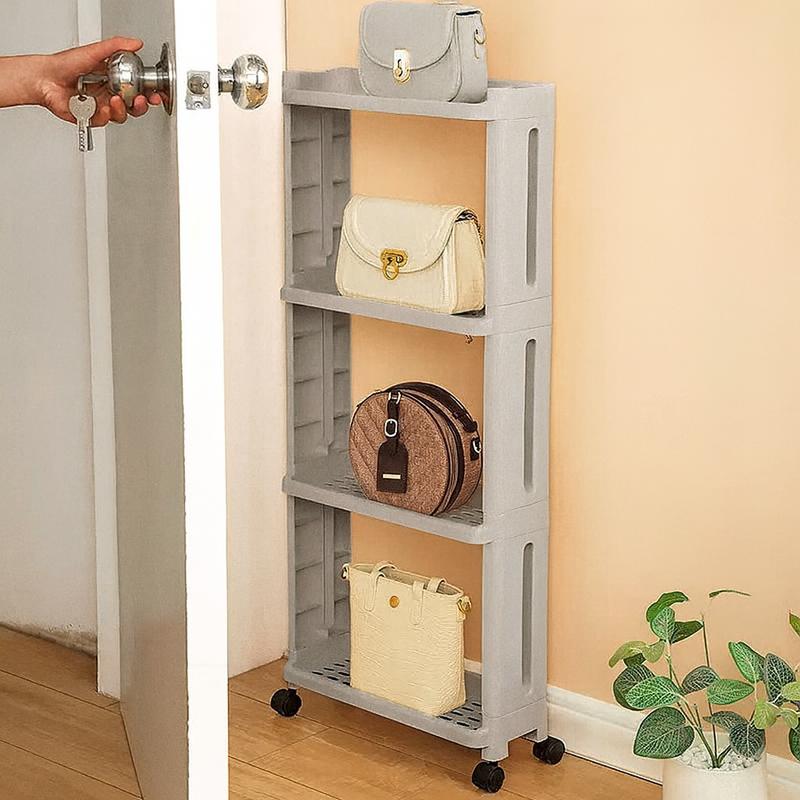  Kệ 4 Tầng COZYHOME đựng đồ đa năng Kệ Hẹp Di Động Đa Năng Đựng Đồ Nhà Tắm Nhà Bếp Có Bánh Xe Di Chuyển Nhựa PP Kitchen 