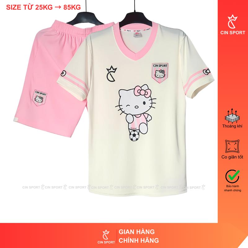 TOP BỘ QUẦN ÁO THỂ THAO HELLO KITY PHONG CÁCH BÓNG ĐÁ NAM NỮ CHẤT VẢI THUN LẠNH CAO CẤP. ÁO ĐÁ BÓNG HELLOKITTY, ÁO ĐÁ BANH NỮ XINH - CIN SPORT