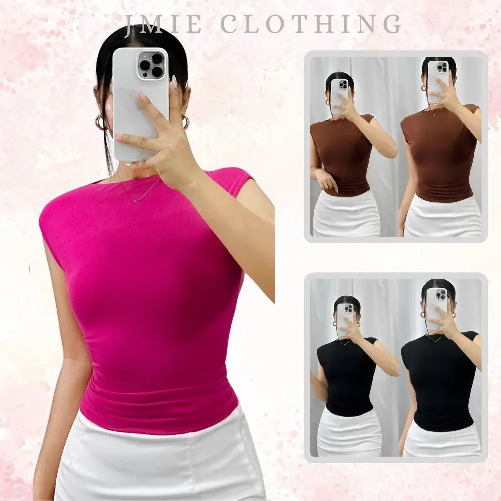 J'MIE Nikky Double Lining Front Crewneck Sleeveless Top for Women | XS to Medium