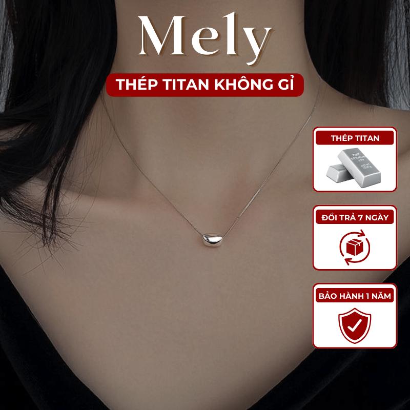 Dây chuyền titan vòng cổ Trang Sức nữ hình hạt đậu may mắn Lucky Bean - Mely TT04