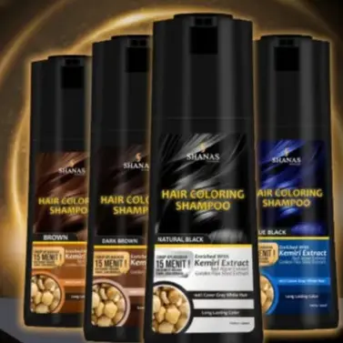 (PROMO SPESIAL) SHANAS HAIR COLORING SHAMPO PENGHITAM RAMBUT UBAN Pewarna Cat Extract Perempuan