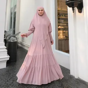 Azzura Set Gamis Busana Muslim Umroh Haji Lebaran Syari Ceruty Premium