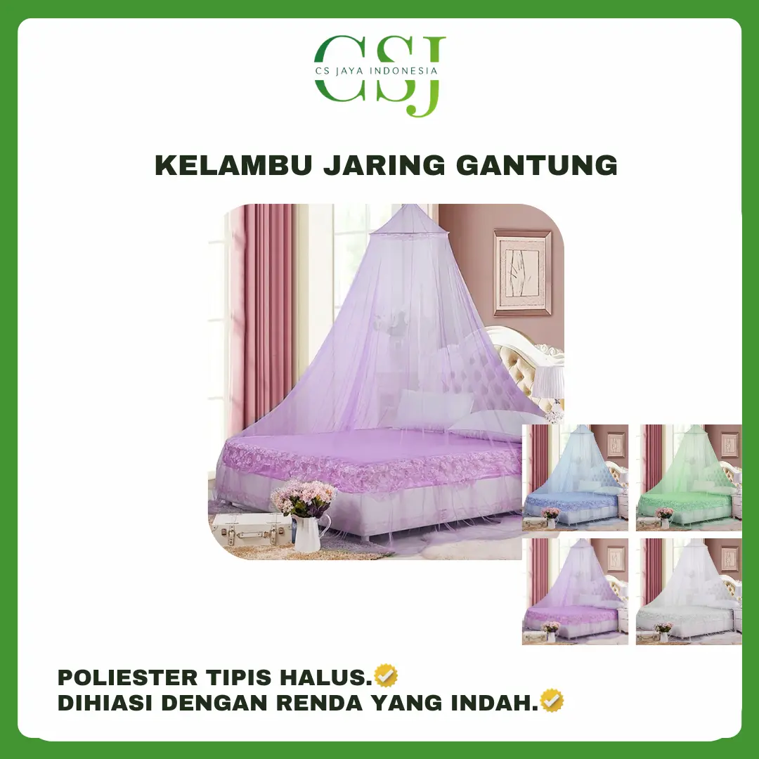 CS Kelambu Jaring Gantung Tempat Tidur Anti Nyamuk Ukuran 260x60cm Perlengkapan Rumah Aksesoris Tempat Tidur