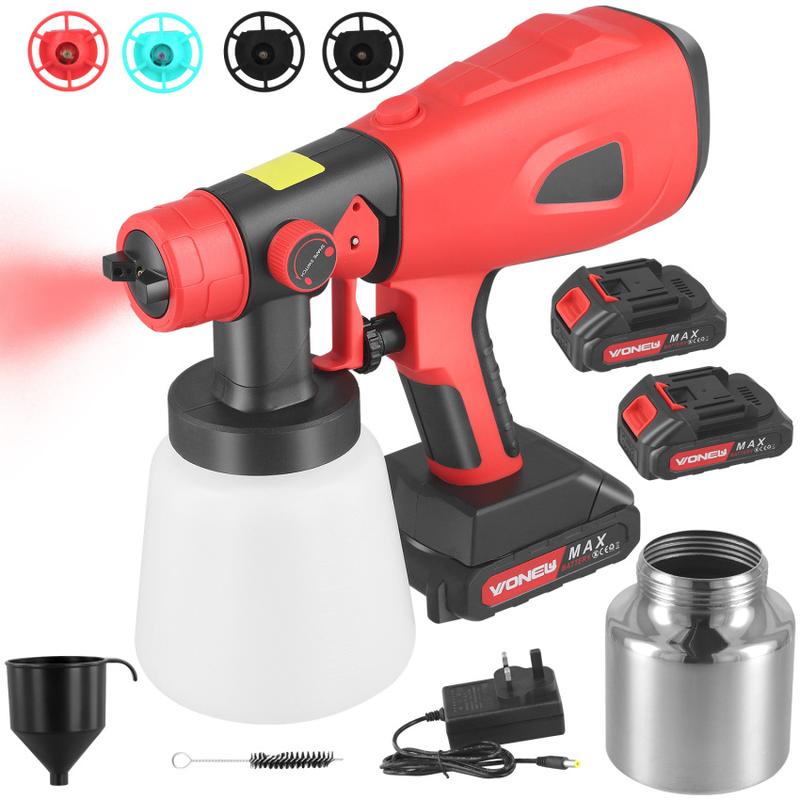 Compatible with t sprayer, Fence t sprayer with 3 spraying modes, Handheld t spray for fence, wall, ceiling, home ting (2x 1500mAh batteries, 1x21V charger, 2x800ml t buckets) 6