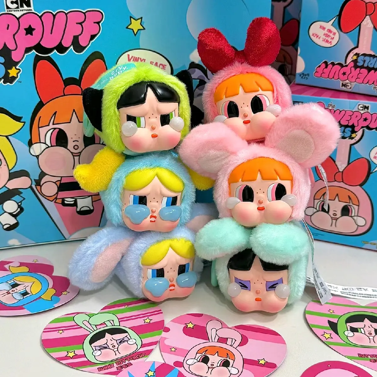 [Ready Stock] POP MART Crybaby × Powerpuff Girls Vinyl Face Plush Authentic Boneka bubble