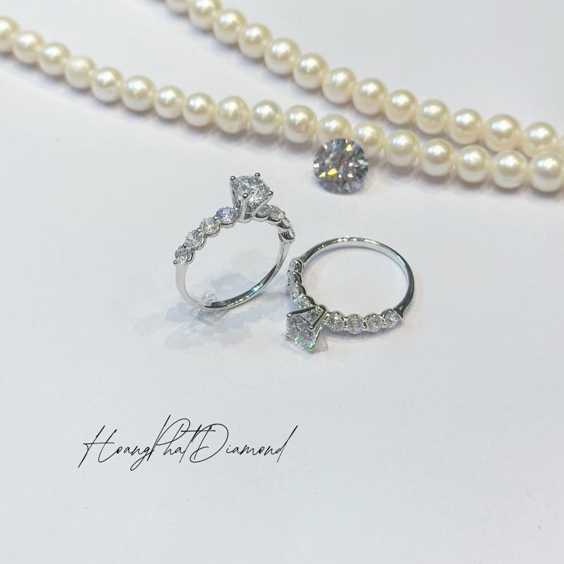 [ Hoàng Phát ] Trang Sức Nhẫn Bạc Ý 925 Một Hột Cầu Hôn Đai Viền Đá Ovan X.o.à.n Nam Mỹ Xi Kim (N040)