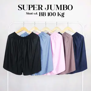 Celana Pendek Wanita Super Jumbo Motif Polos / Celana Pendek Wanita Selutut hotpants  bigsize rayon Kulot Shorts hot pant Hotpant  Katun