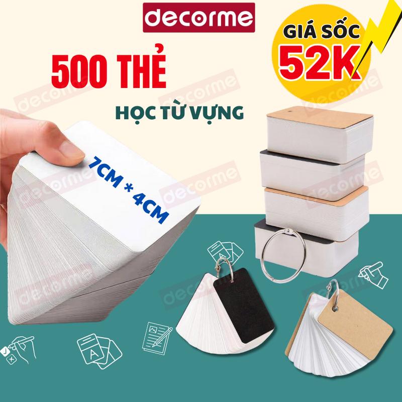 Thẻ học từ vựng Decorme flashcard 100 thẻ loại dày đẹp hỗ trợ học tiếng Anh, tiếng Trung, Nhật, Hàn Đồ Chơi Toy