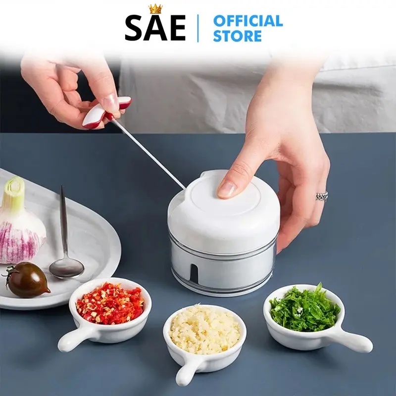 SAEID - BLENDER TANGAN MINI SPEEDY CHOPPER TARIK PENGHANCUR GILINGAN BUMBU CHOPPER SERBAGUNA 5