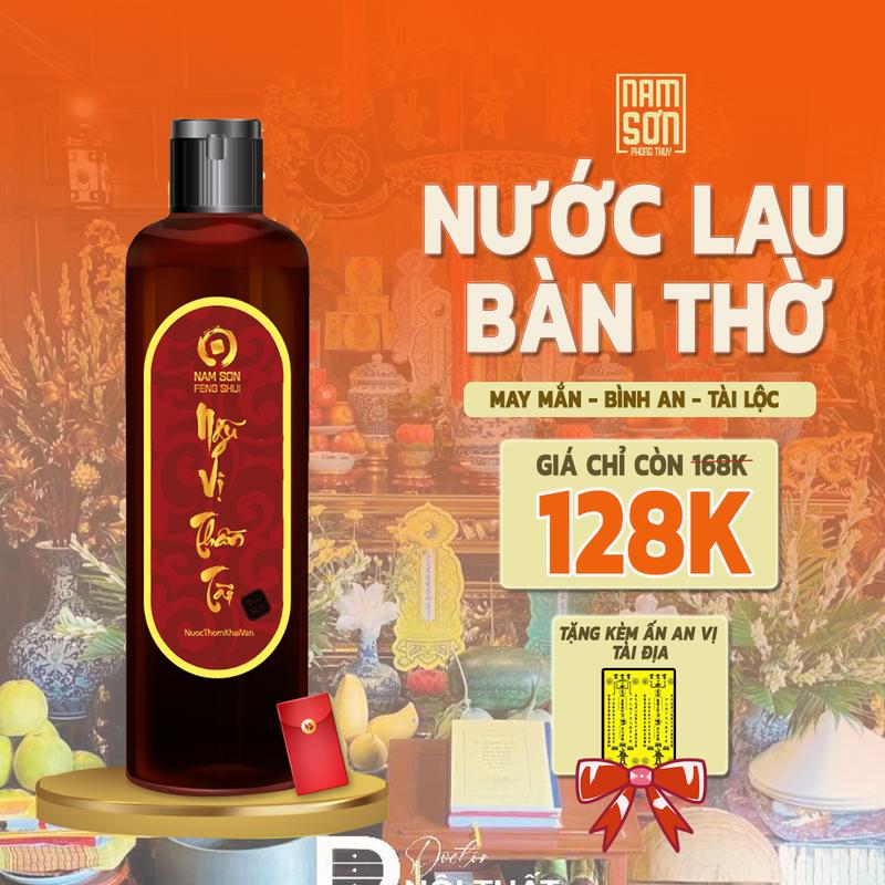 Nước lau bàn thờ ngũ vị thần tài tắm ông địa tượng phật linh vật phong thủy tại nhà 500ml