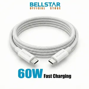 BELLSTAR Kabel Data Type C To Type C Fast Charging MFI 60W c to c For iPhone 15 Samsung infinix xiaomi redmi macbook kabel charger hp kabel data type c fast charging