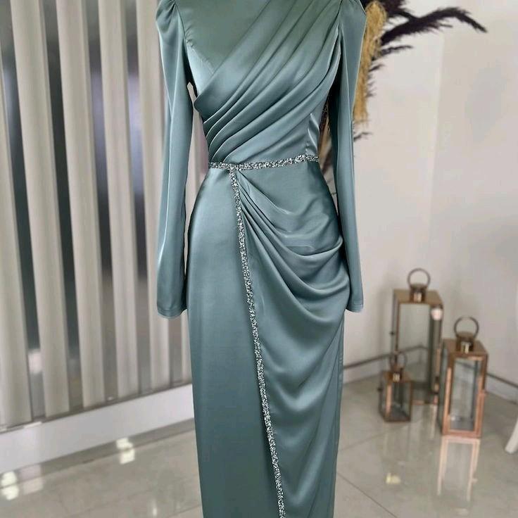 Salsa Dress - Dress kondangan kekinian - dress turki - dress lebaran - dress Bridesmaid -Gamis Pesta Wanita Muslim Gaun Remaja Simple Mewah - dress Satin Payet Rempel 3