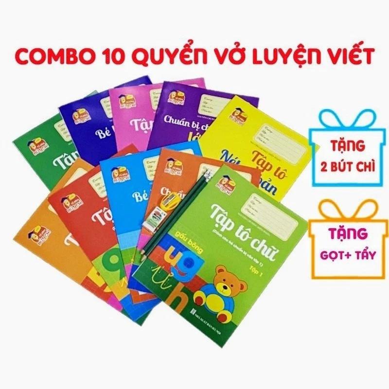 NTBOOKS - Bộ 10 Quyển Sách Luyện Viết Tập Tô Chữ Cho Bé Mẫu Giáo Mầm Non - Tặng…